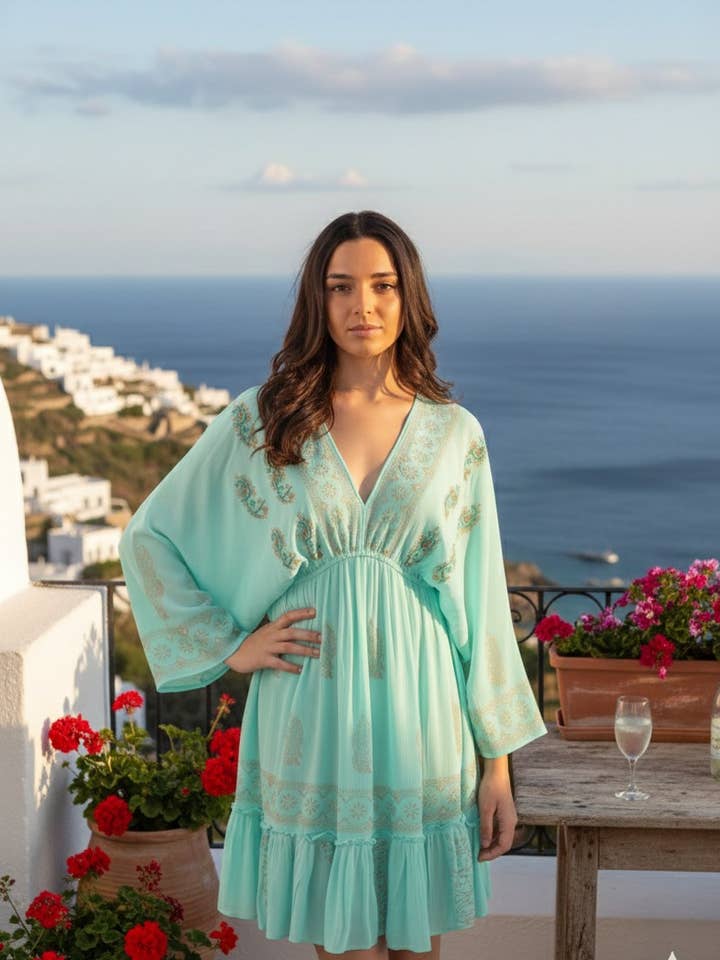 VESTIDO OÁSIS ÁGUA-MARINHA por atacado de Lula Natura