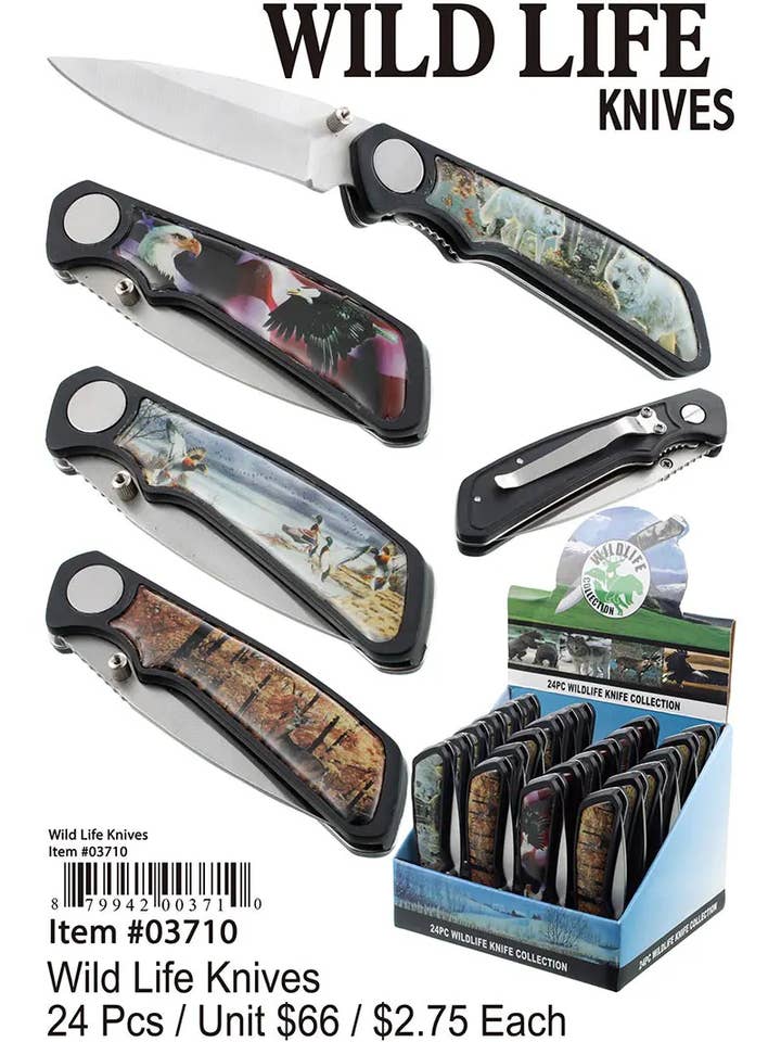 Wild Life Messer. für den Großhandel von Puka Creations