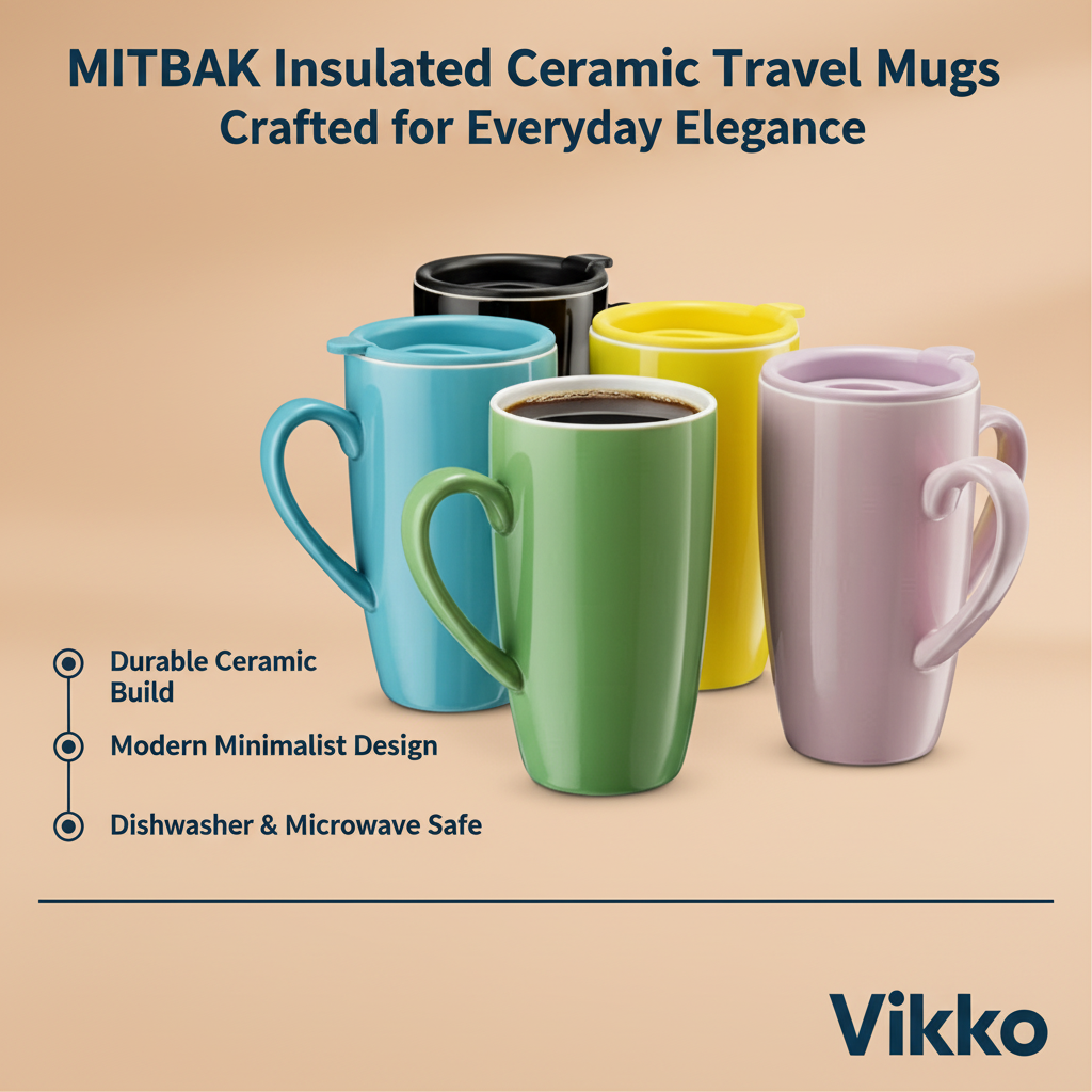 Kadra Kitchenware - Wholesale Insulated mug/tumbler - MITBAK 6-Pack 16-Oz Insulated Ceramic Travel Mugs with Lids3