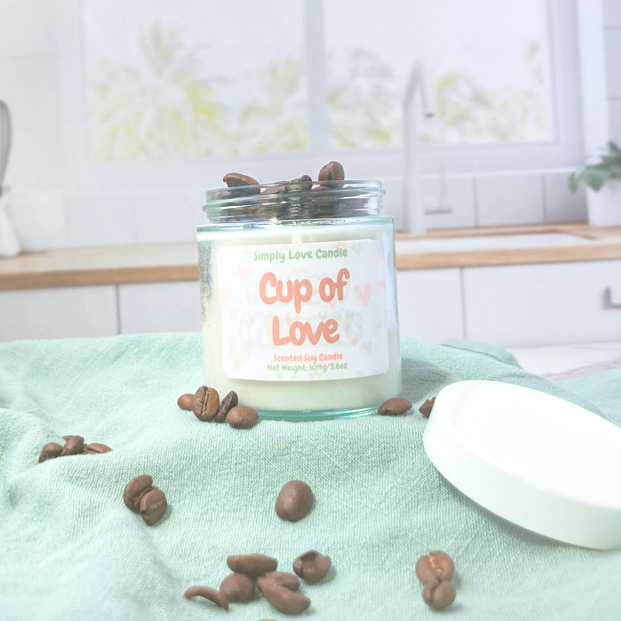 Simply Love Candle - Wholesale Jar/Filled Candle - Coffee 3.6 oz Candle | Soy Candle in Glass Jar with Lid