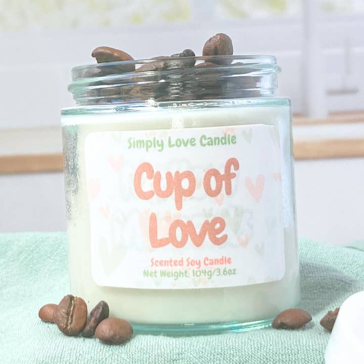 Coffee 3.6 oz Candle | Soy Candle in Glass Jar with Lid for wholesale by Simply Love Candle