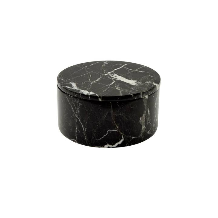 Marble Crafter - Wholesale Decorative Box - Eirenne Collection 4" Black Zebra Marble Polished Finish Box