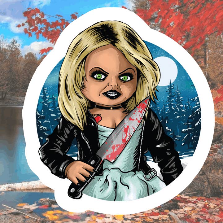 Crazilyhumbledesigns - Wholesale Sticker - Chucky, Cute, Horror Cartoon, Waterproof Sticker0