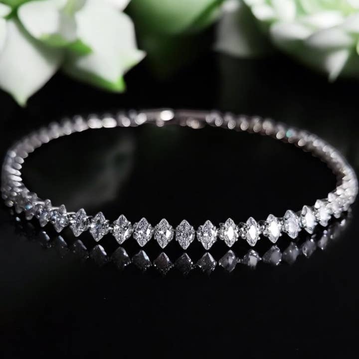 Athena Bridal Jewellery – wholesale Tennis bracelet – CUBIC ZIRCONIA COLLECTION - MARQUISE CUT CRYSTAL BRACELET4