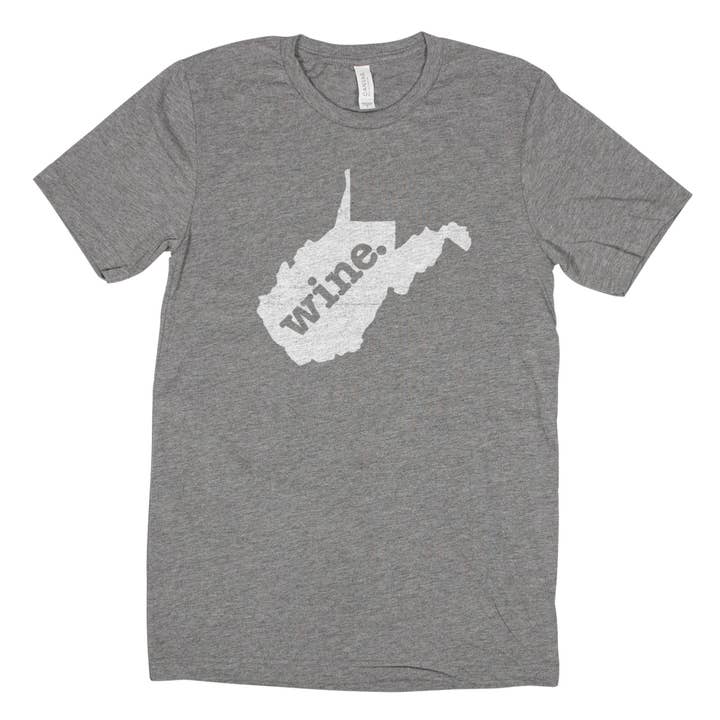 Home State Apparel - Wholesale Screen Printed T-Shirt - Men's - wine. Men's Unisex T-Shirt - West Virginia