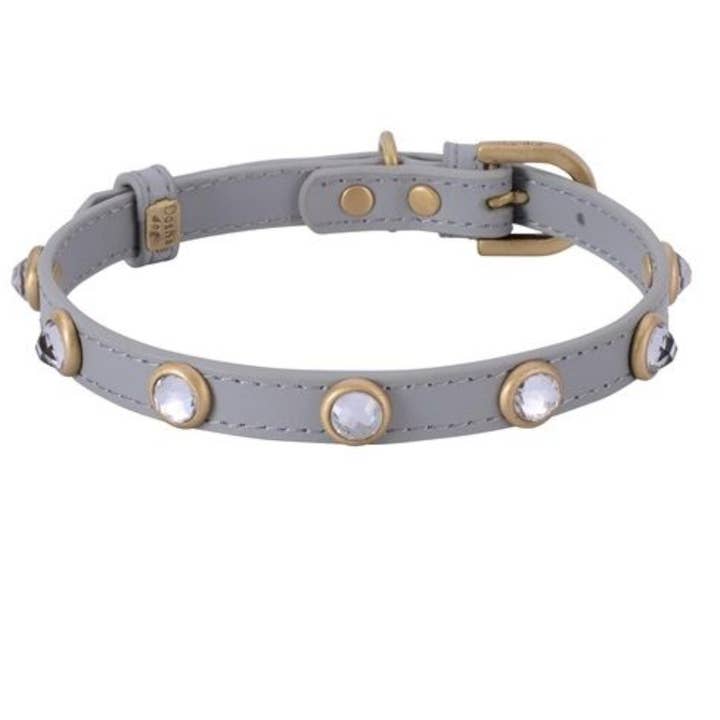 Mini Diamond Dog Collar/Leash - Gray, Rhinestones for wholesale by Dosha Dog
