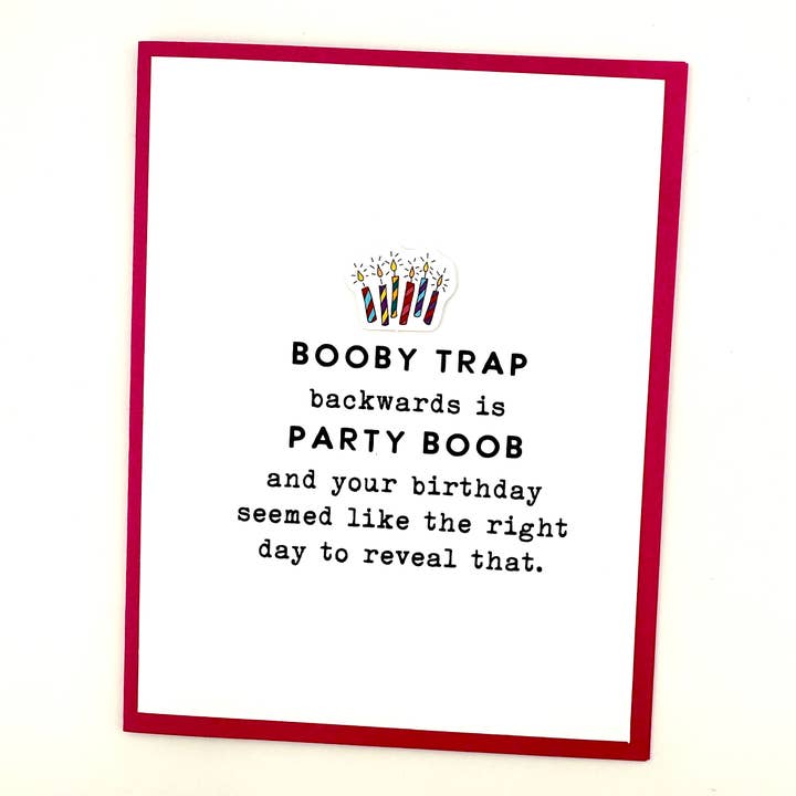 Muddy Mouth Cards - Wholesale Birthday Card - Booby Trap Party Boob birthday card1