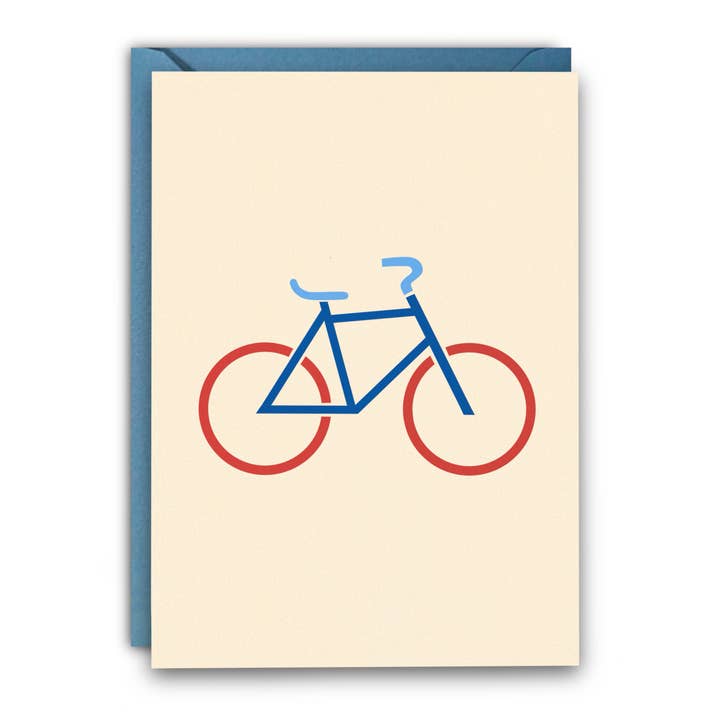 Carte de vœux de qualité supérieure - Motif imprimé de vélo pour la vente par RUNNING WITH SCISSORS