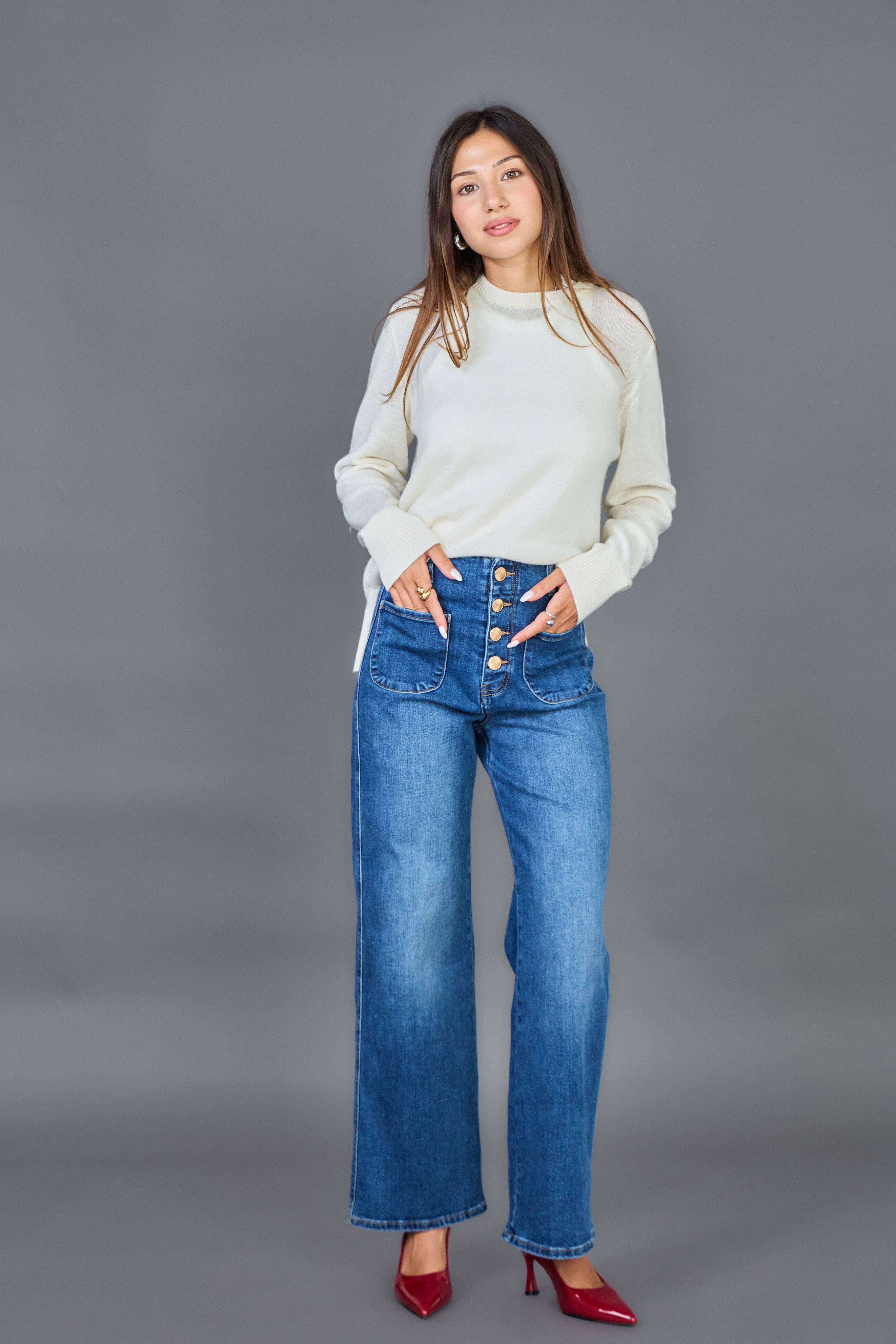 ANA & LUCY - Wholesale Jeans - Women's - Wide-Leg Jeans (Button Closure) "Audrey" - ANA & LUCY19