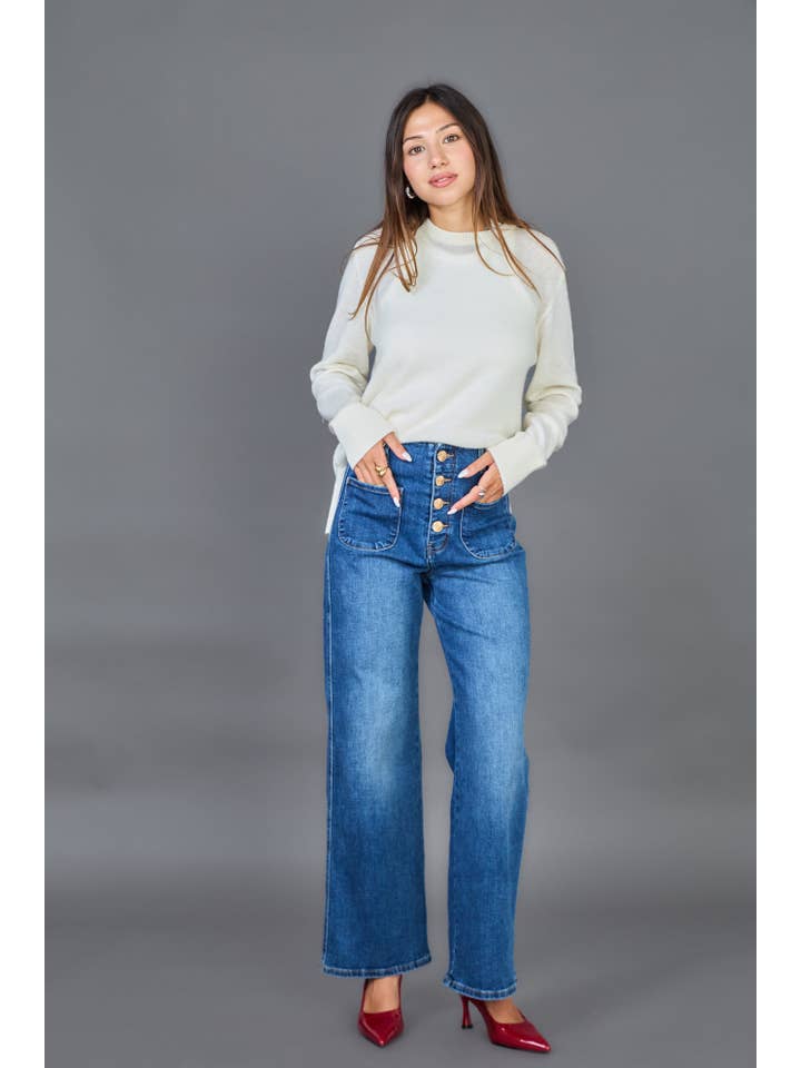 ANA & LUCY - Wholesale Jeans - Women's - Wide-Leg Jeans (Button Closure) "Audrey" - ANA & LUCY19