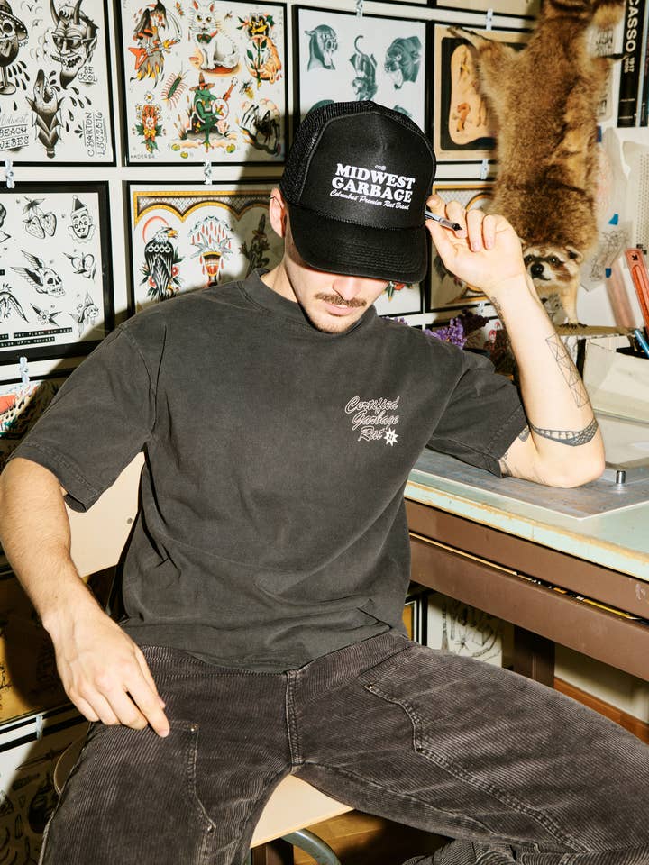 Certified Garbage Rat - Wholesale Screen Printed T-Shirt - Unisex - Tattoo Shop Tee5