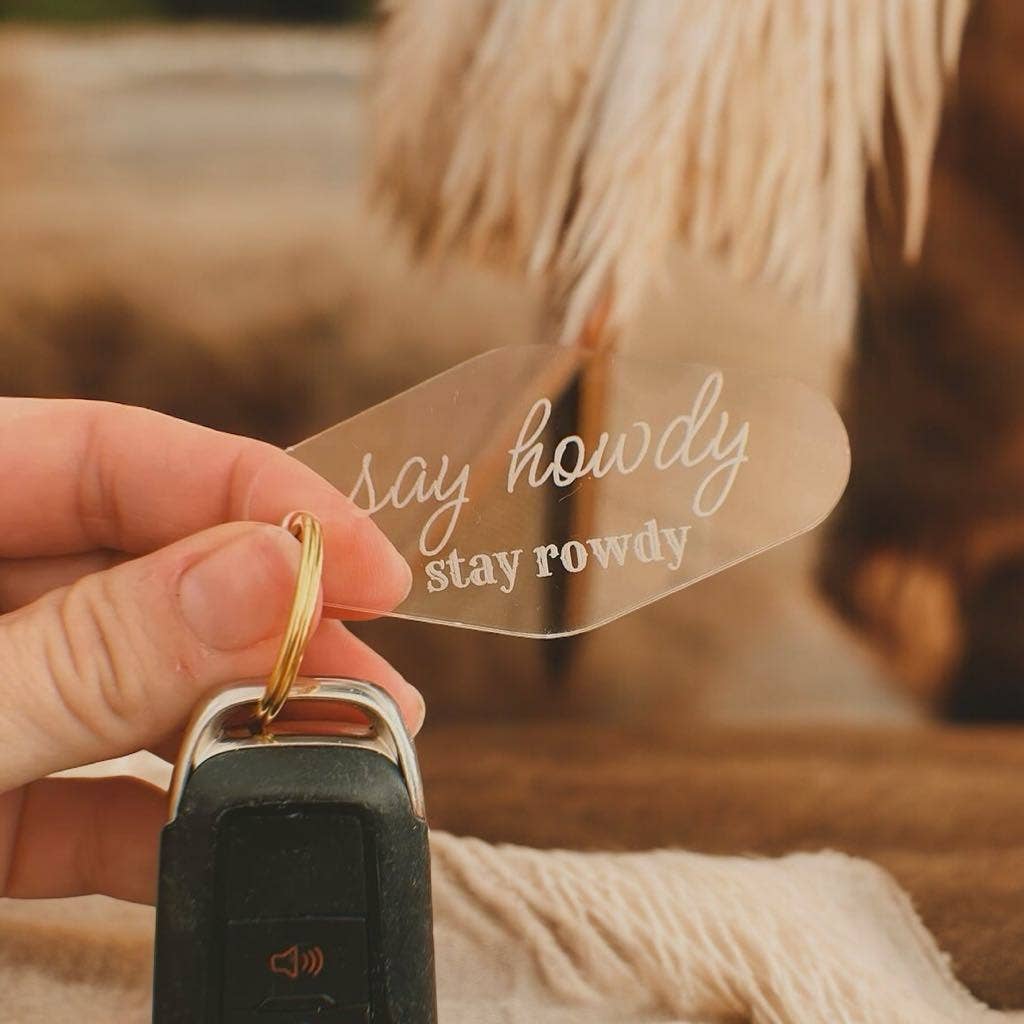 GoneWestDesigns – wholesale Keychain – Unisex – Say Howdy Stay Rowdy Keychain Western Style Keychain 2