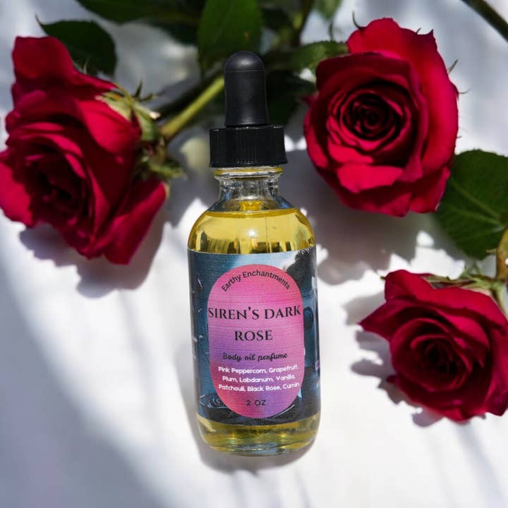 Siren’s Dark Rose Body Oil for wholesale by Earthy Enchantments