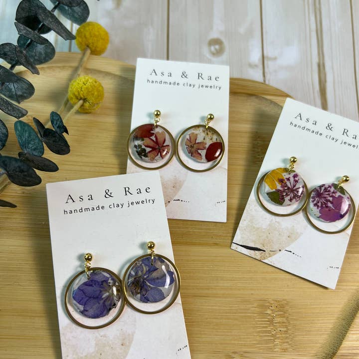 Asa&Rae - Wholesale Dangle Earrings - Gold Ring Circle Dangle1