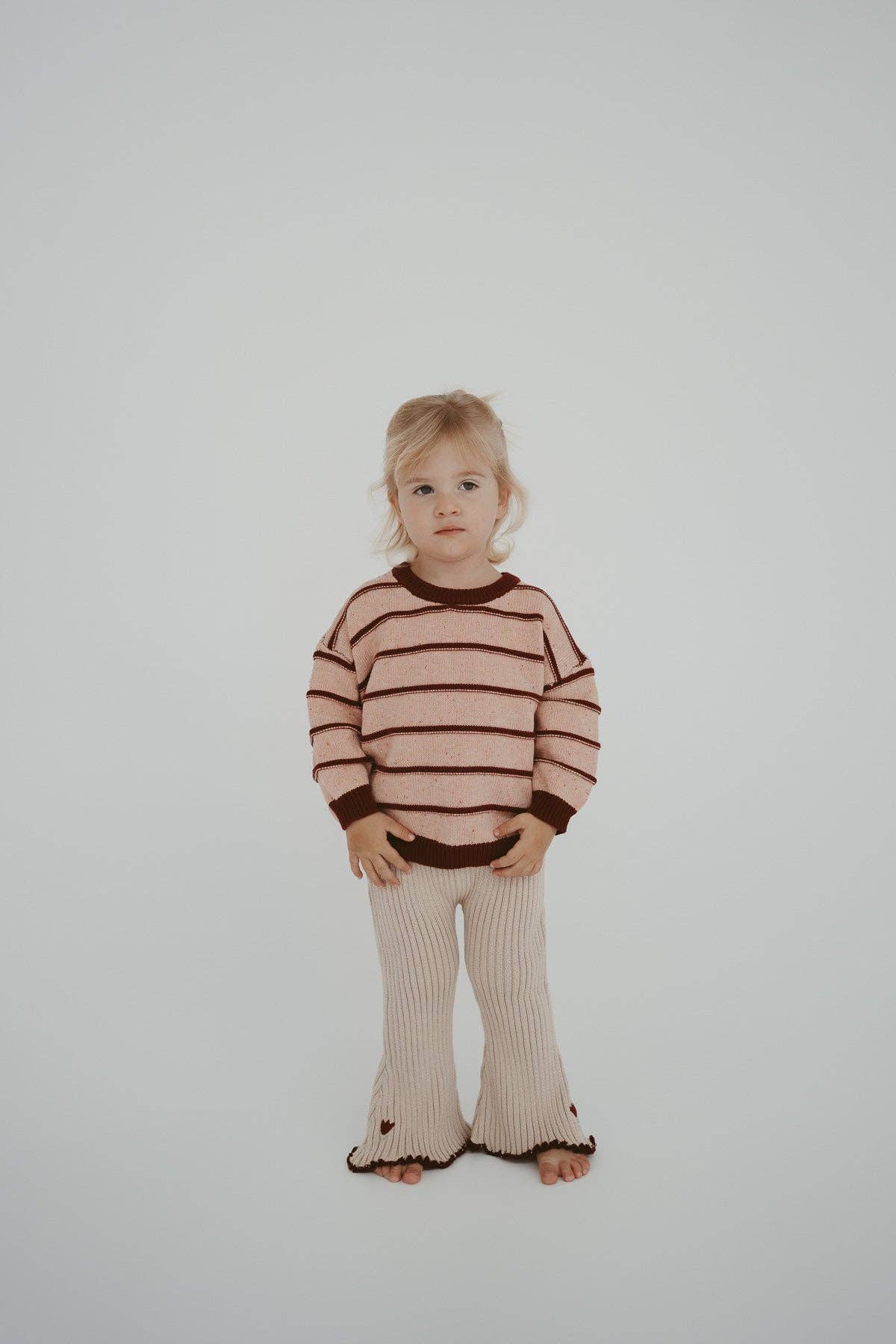 FRECKLES the label - Wholesale Knit Sweater - Kids - Raised Stripe Jumper | Sherbet Berry3