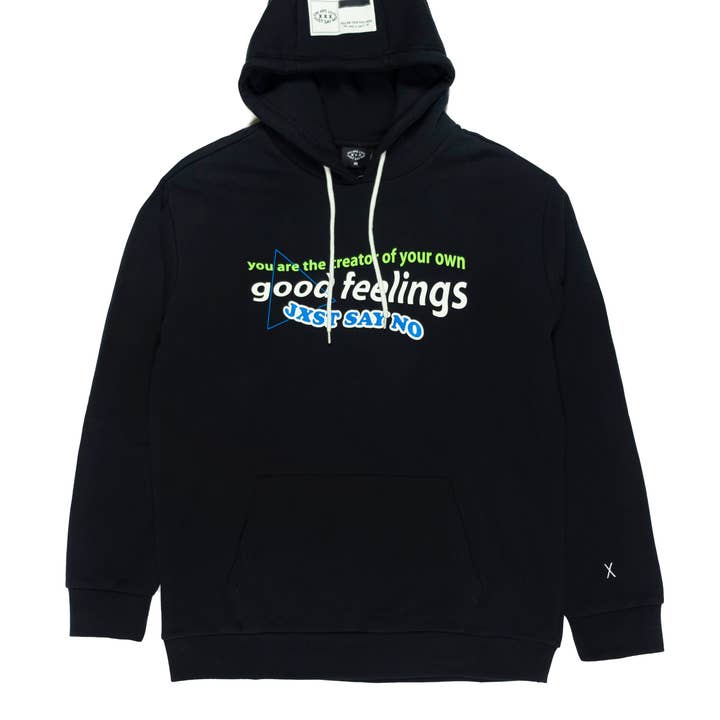 Good Feelings Hoodie - Black for wholesale by jxstsayno