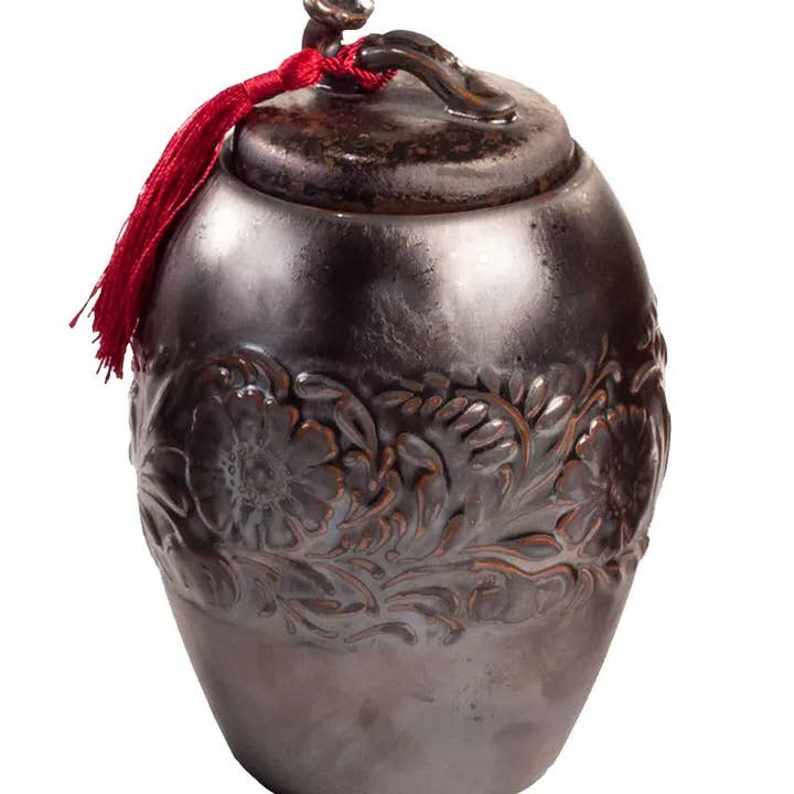 Vagabond Vintage - Wholesale Decorative Jar - Dark Brown Ceramic Storage Canister with Brown Tassel1