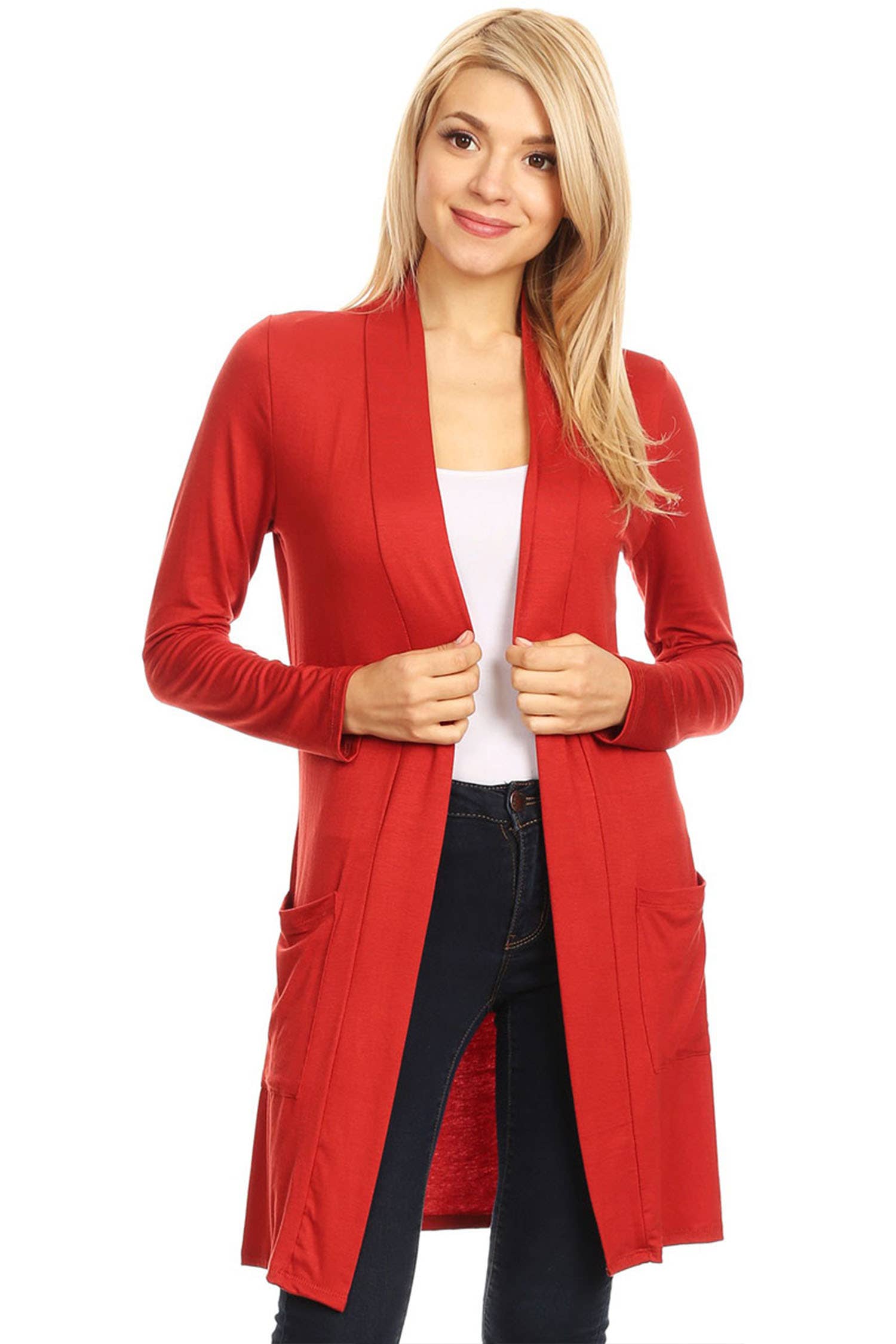 MOA COLLECTION - Wholesale Cardigan - Women's - Women's Casual Basic Solid Cardigan16