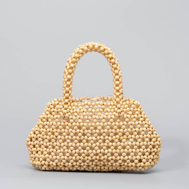 Dipped Shop - Wholesale Top handle bag – women's - Handmade Wooden Bead Handbags DPFB06091