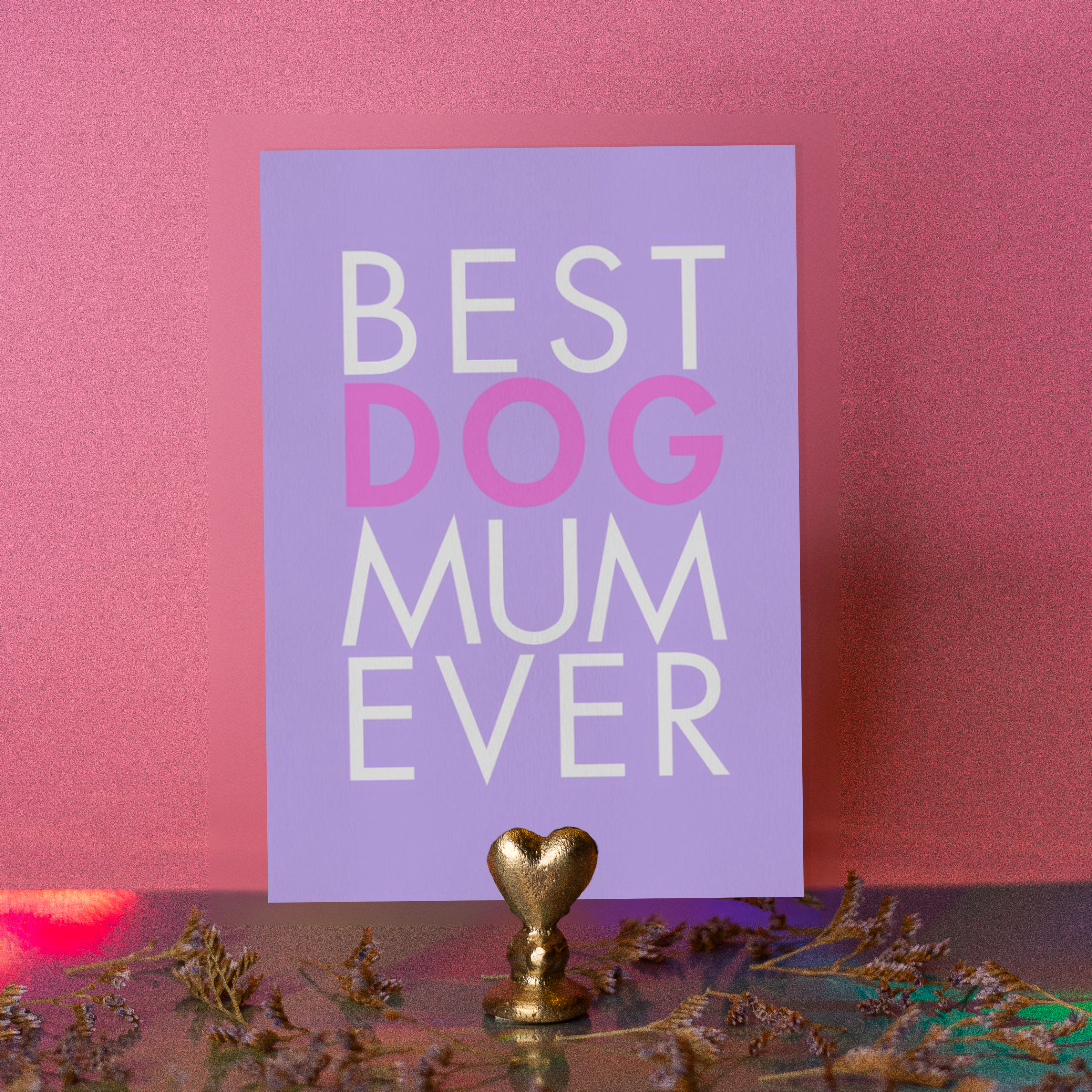 LOLLYPOPARTSTUDIO – Engroshandel Hverdagshilsen kort – Kort « Bedste Hundemor Nogensinde »1