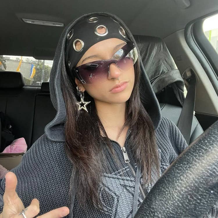 LadyJuneAccessories - Wholesale Fashion Headband - Women's - Ribbed Wide Headband with Metal Grommet Holes Multiple Color10