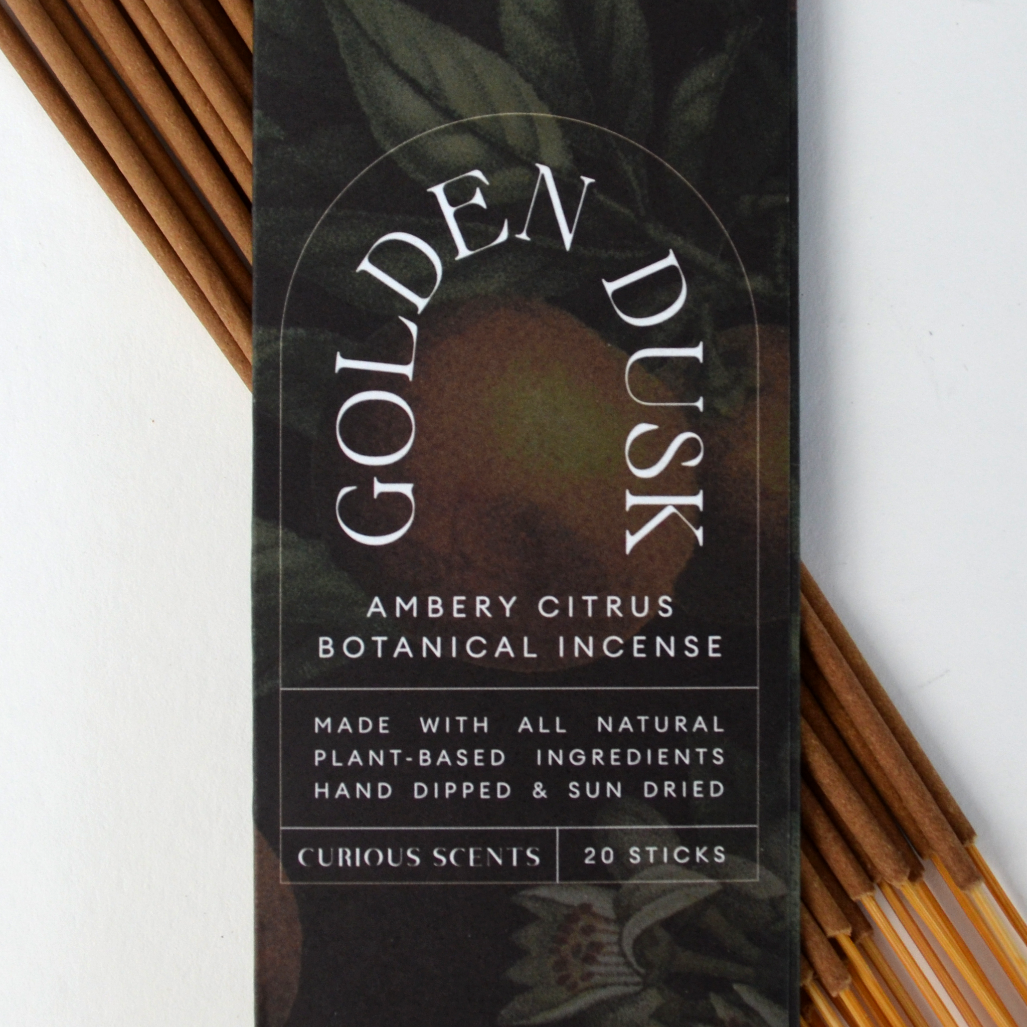 Curious Prints - Wholesale Incense - Golden Dusk Amber and Citrus Botanical Incense Sticks2