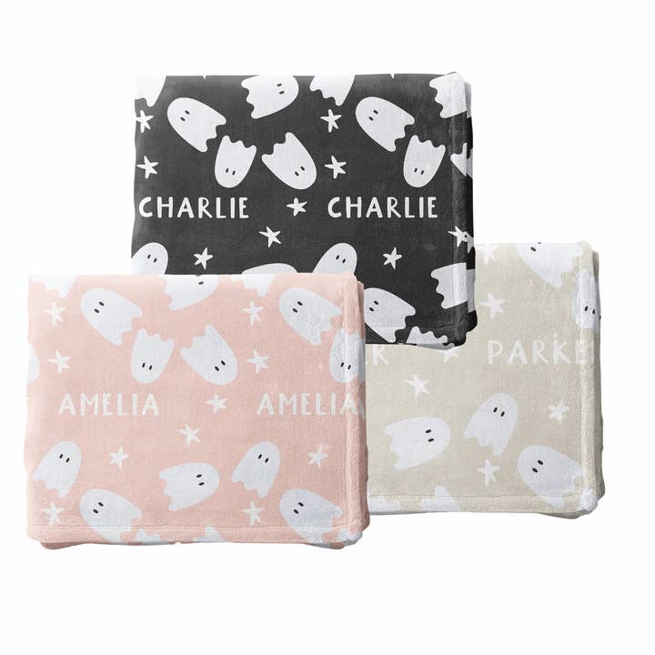 Ghosts and Stars Halloween Blanket for wholesale by The Little Lemons Company