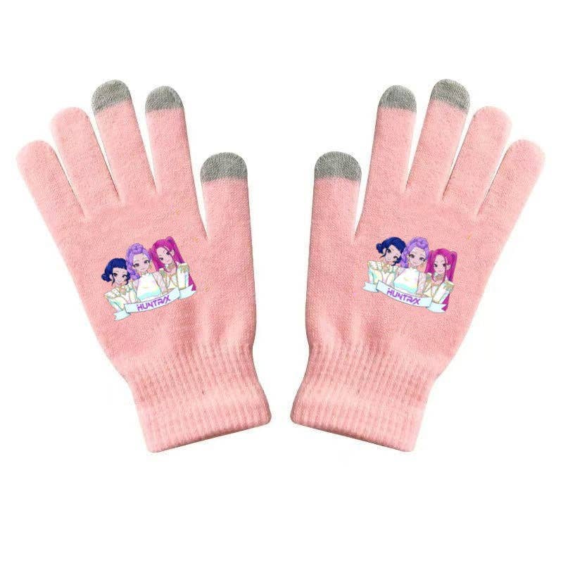 Little Trendy - Wholesale Gloves - Women's - KDH K-pop inspired Printed Knitted Touch Screen Gloves9