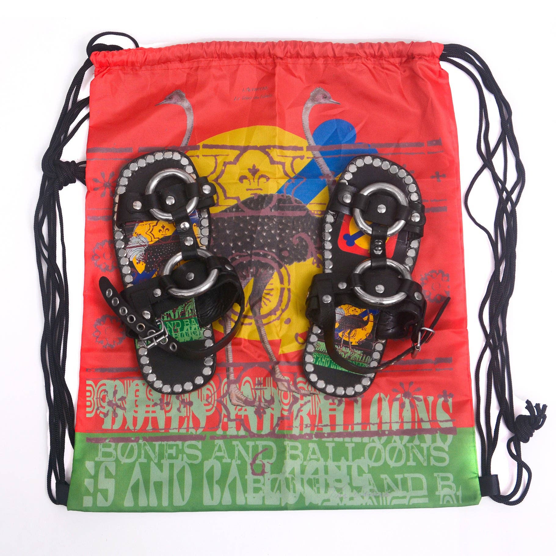 Bønes and Balløøns - Vendita all'ingrosso Sandali - Unisex - Sandali in pelle rivettata unisex neri fatti a mano7