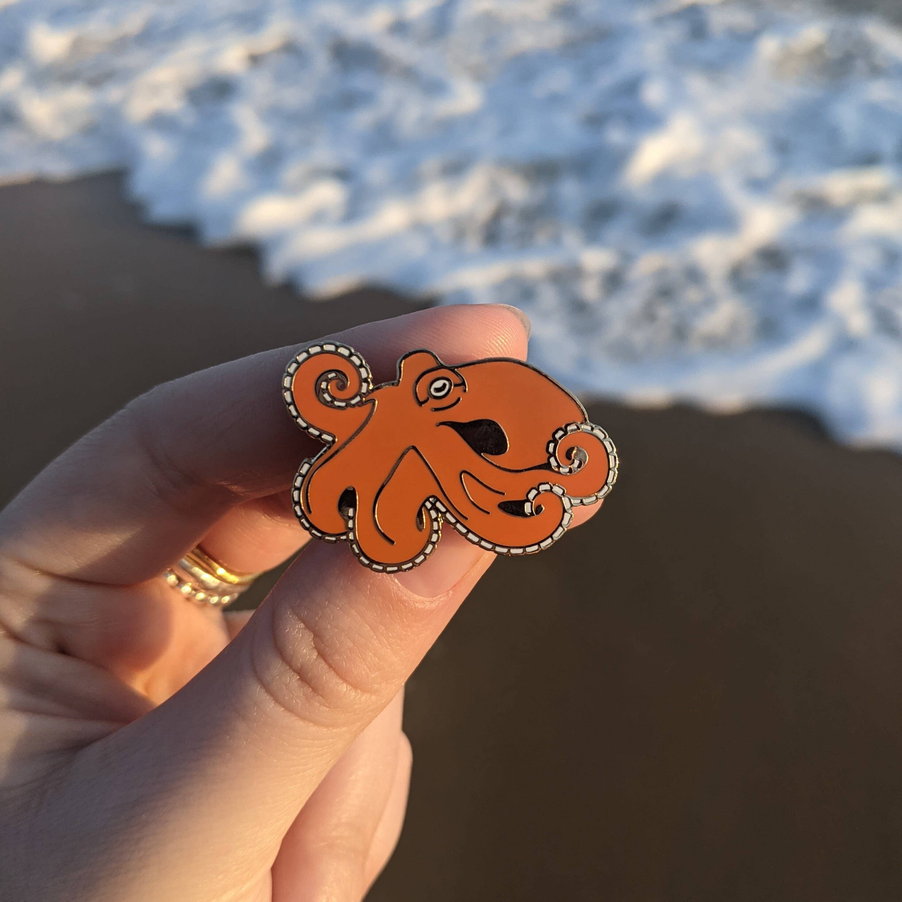 Drawn to Nature - Wholesale Lapel Pin/Button - Octopus Pin Badge - Cephalopod Enamel Pin2