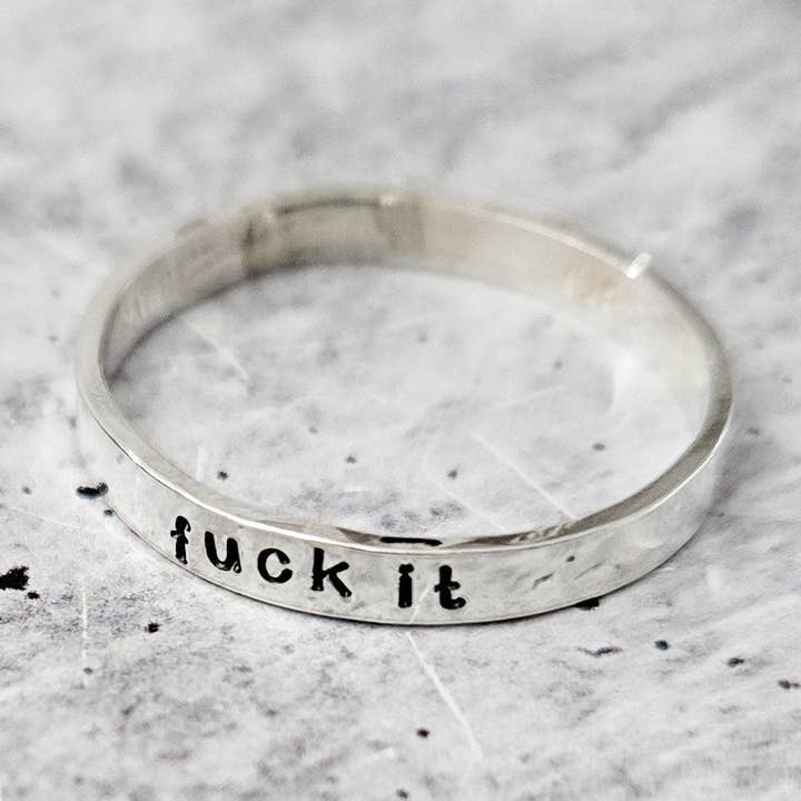 FUCK IT Sterling Silver Ring for wholesale by Salt and Sparkle