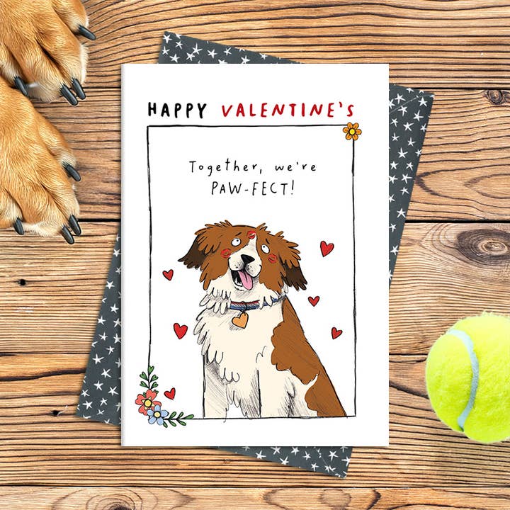 Zusammen sind wir pfoten-tastisch - Hund - Grußkarte für den Großhandel von Dandelion Stationery