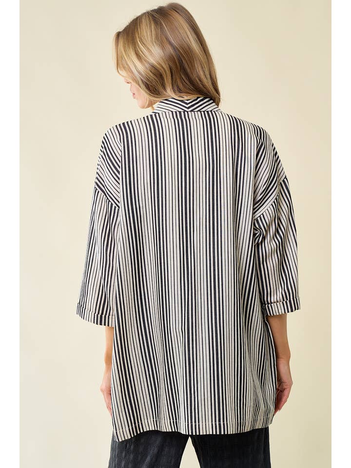 Doe and Rae - Wholesale Jacket - Women's - Linen Stripe Jacket - 10406J9