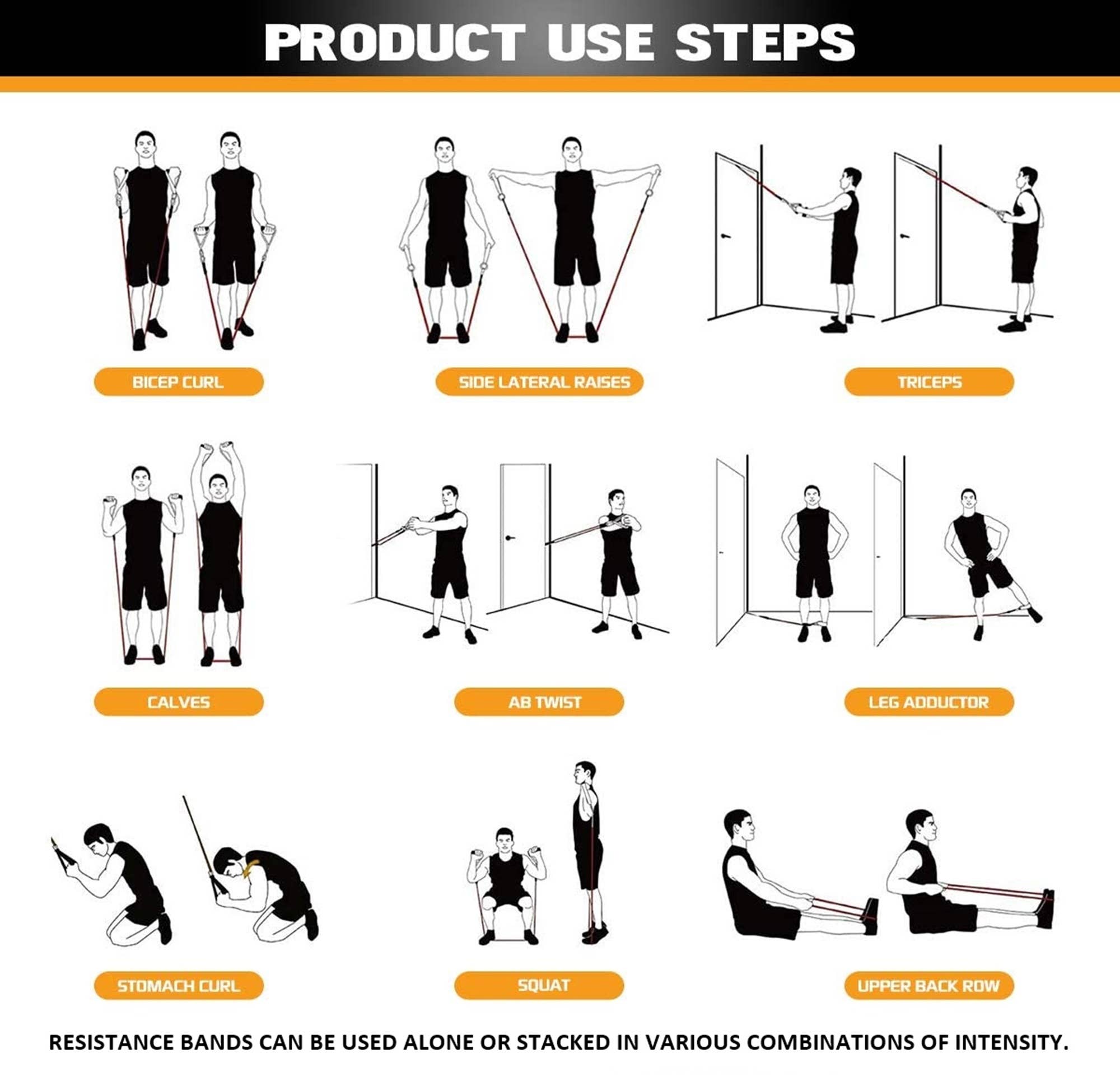 Alpine Swiss - Wholesale Fitness Equipment - Exercise Resistance Bands with Handles Workout Fitness Tube12