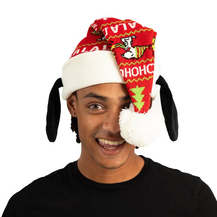 Bioworld Merchandising - Wholesale Beanie - Unisex - Peanuts Snoopy 3D Ears Santa Hat