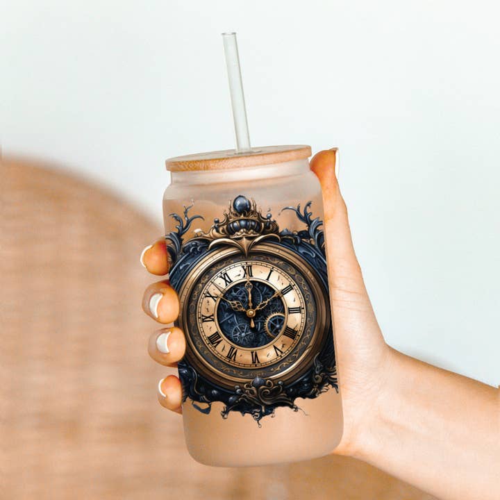 Oily Graphic Creations - Wholesale Sticker - Steampunk Clock-UV DTF 4in Decal1