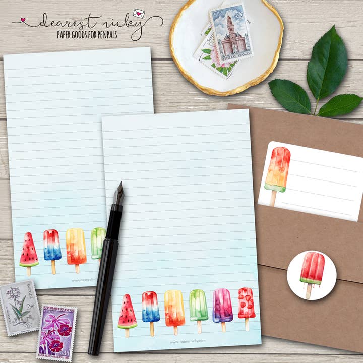 Popsicles Letter Writing Set for wholesale by Dearest Nicky