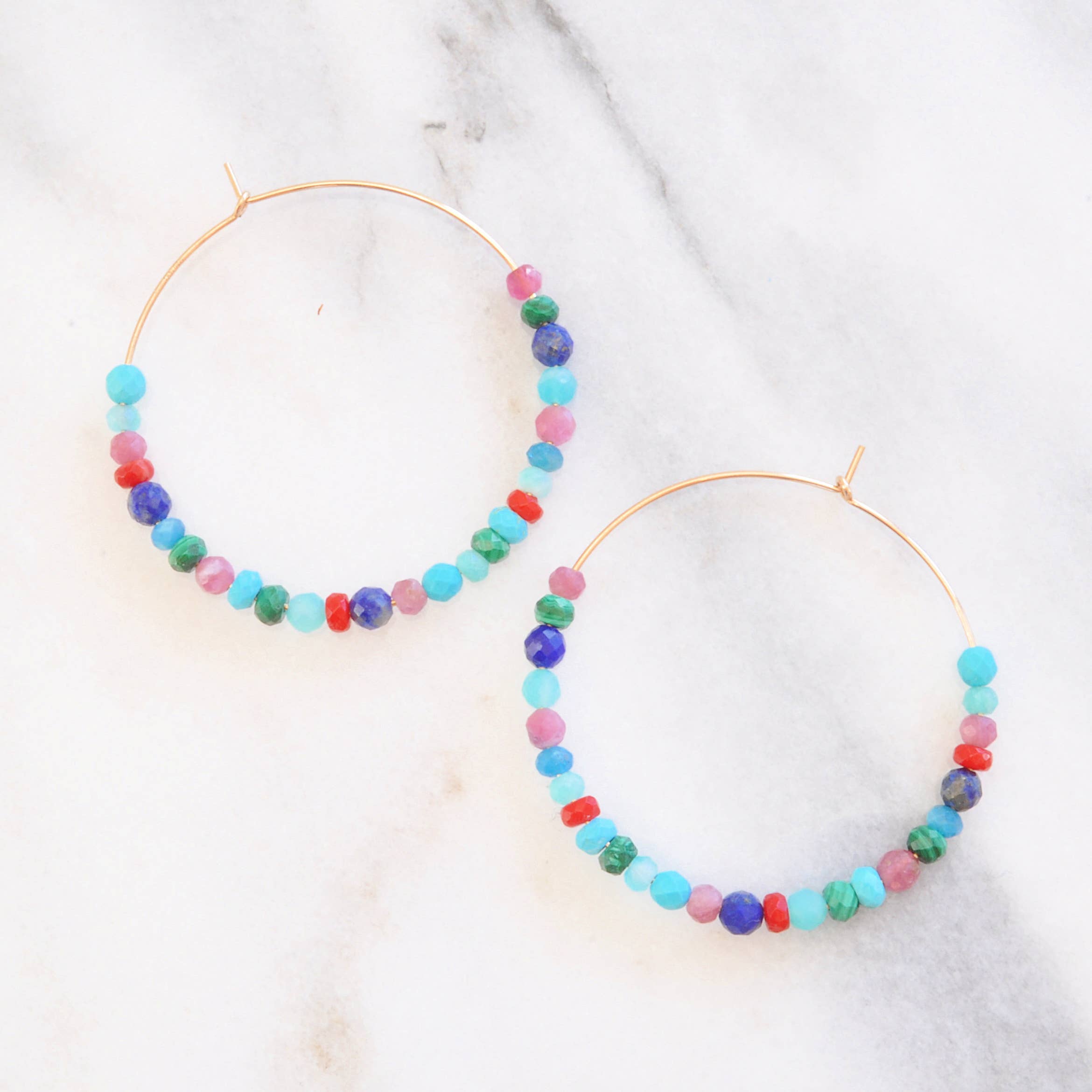 Libby & Smee - Vendita all'ingrosso Orecchini a cerchio - Orecchini a Cerchio in oro con grandi pietre preziose19