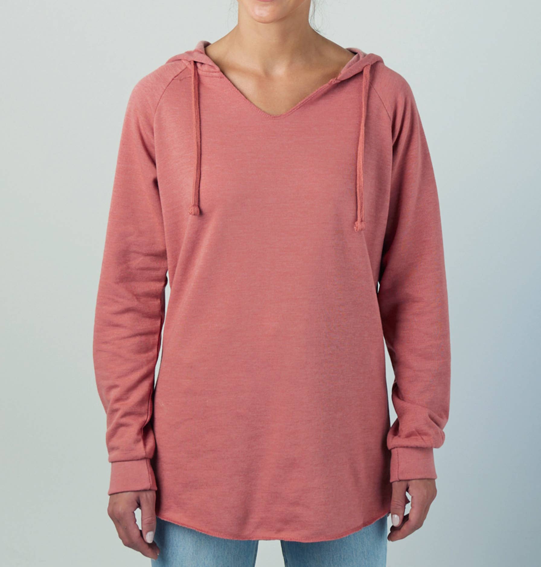 Mad Love Shop - Vendita all'ingrosso Felpa con cappuccio - Donna - Pullover da donna Dusty Rose Raglan con cappuccio e ramo3
