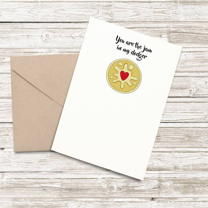 Du er Jam i min Dodger - Card/Jammy Dodger for engroshandel hos Drop Scone Designs
