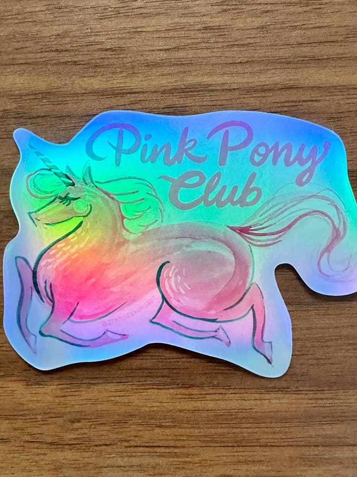 Piny Pony Club Unicorn Rainbow Pride LGBTQ+ Sticker Chappell for wholesale by Jennifer Yung Art