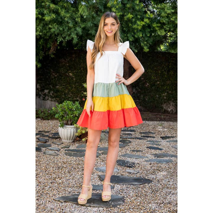 SAGE Poplin Colorblocked Dress for wholesale on Faire