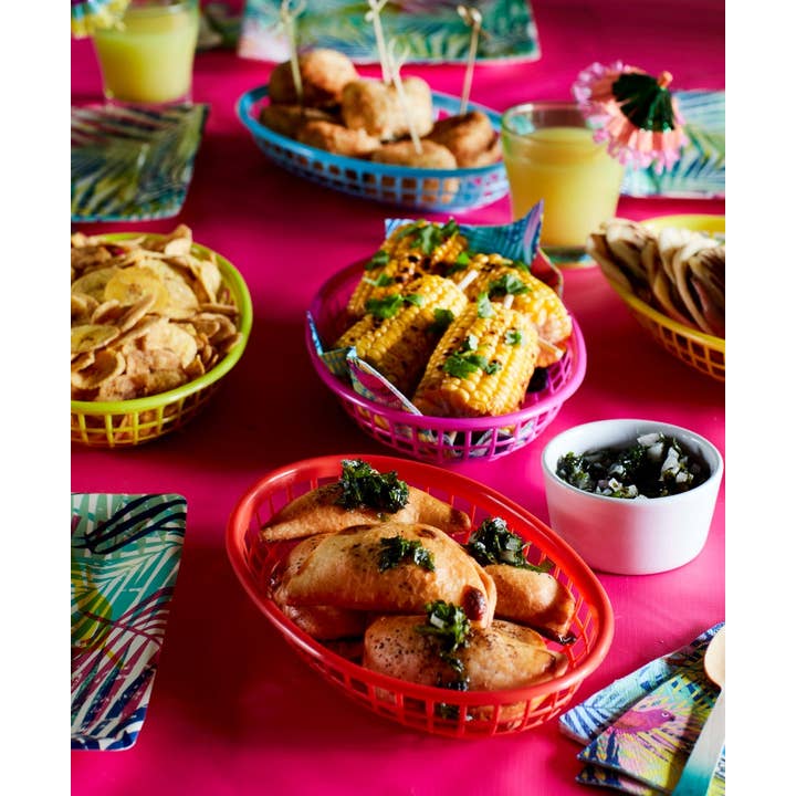 Talking Tables EU - Venta al por mayor Cestas - Cestas de comida de plástico coloridas | Paquete de 6 | Fiesta de verano |3