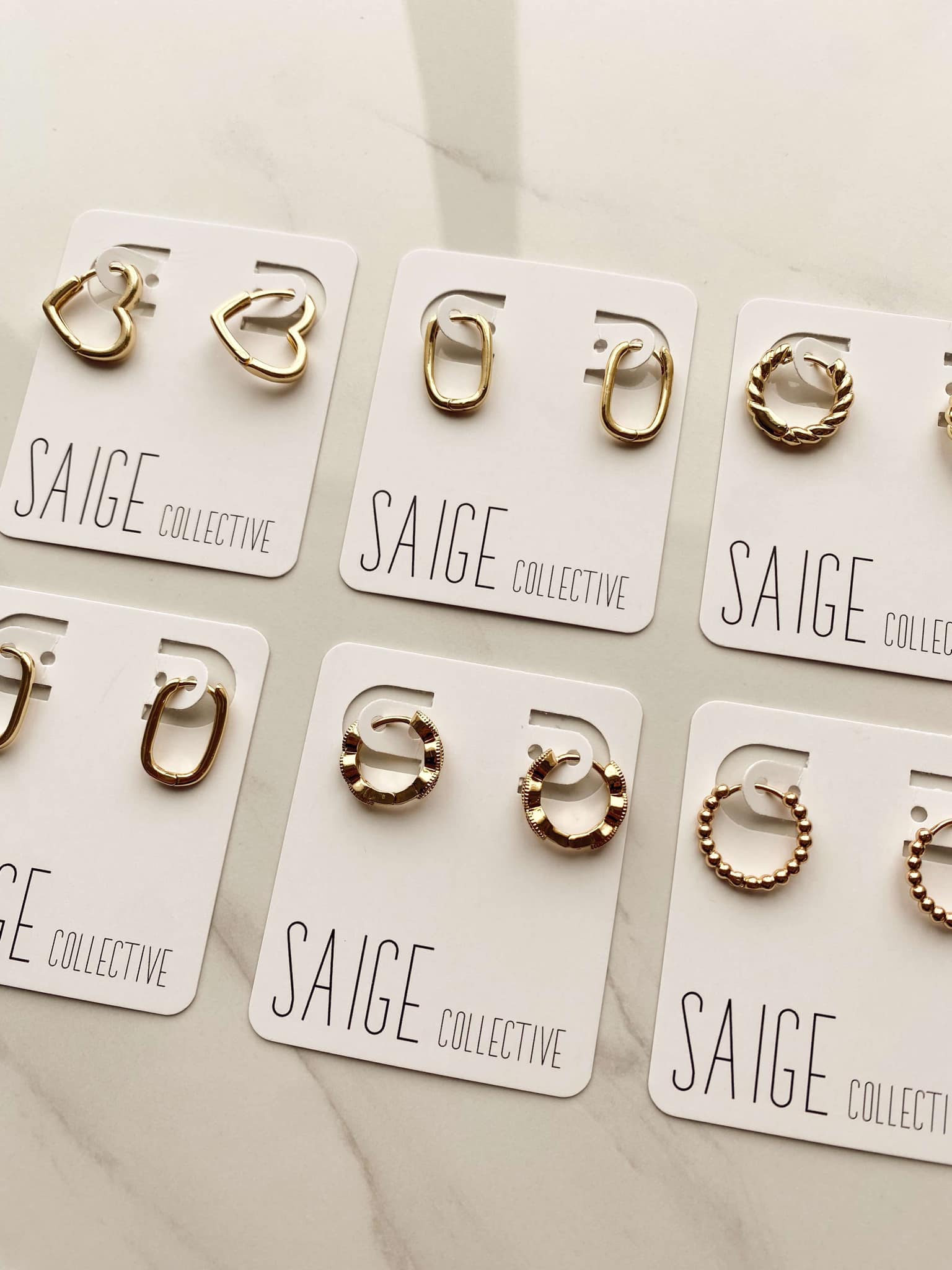 Saige Collective - Wholesale Huggie Earrings - Goldie Huggie Hoops - 14kt plated 1
