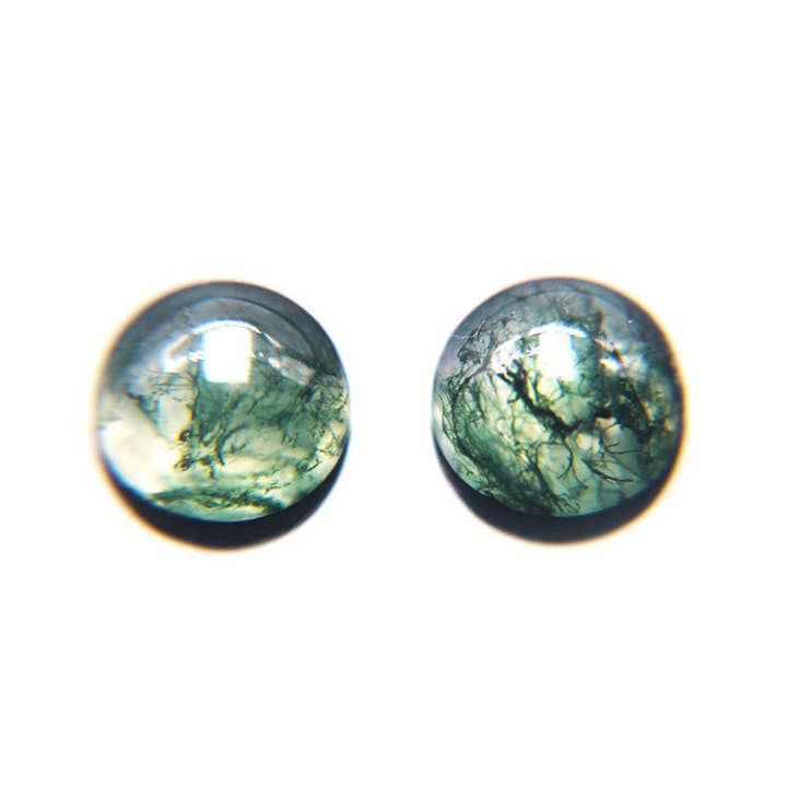 Perimade & Co. LLC - Wholesale Individual charm/pendant - Dainty Natural Green Moss Agate Cabochon Stone in Moss Agate2