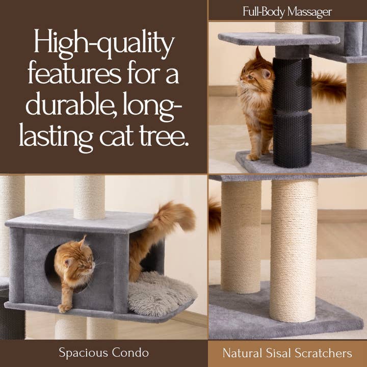 PetPals Group - Wholesale Pet scratcher – Cat - PetPals 57” Grand Maine Coon™ Cat Tree – Lulu11