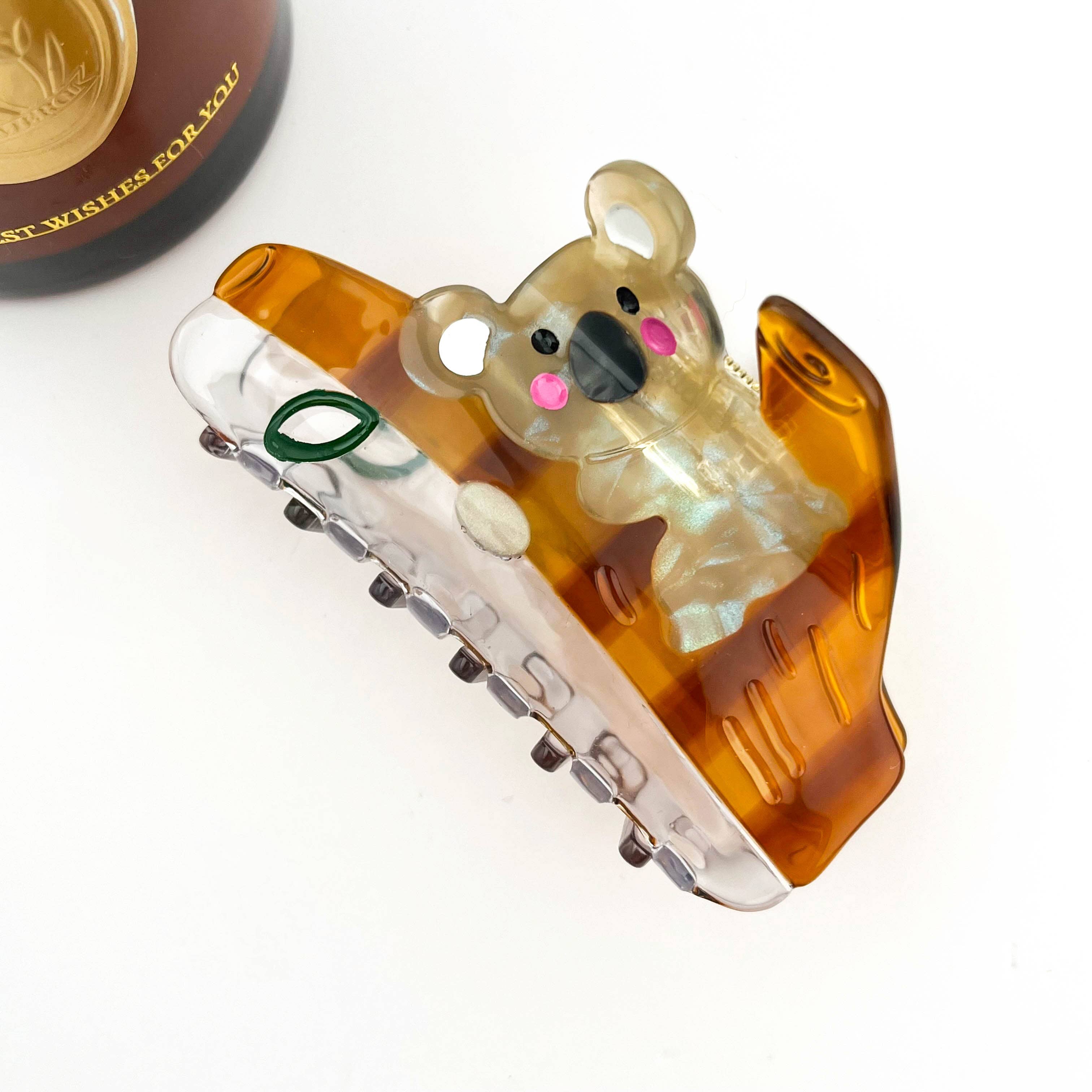 TheDivaSoap - Wholesale Hair Clip - Women's - Acetate Koala Claw Clip Sitting on a Branch