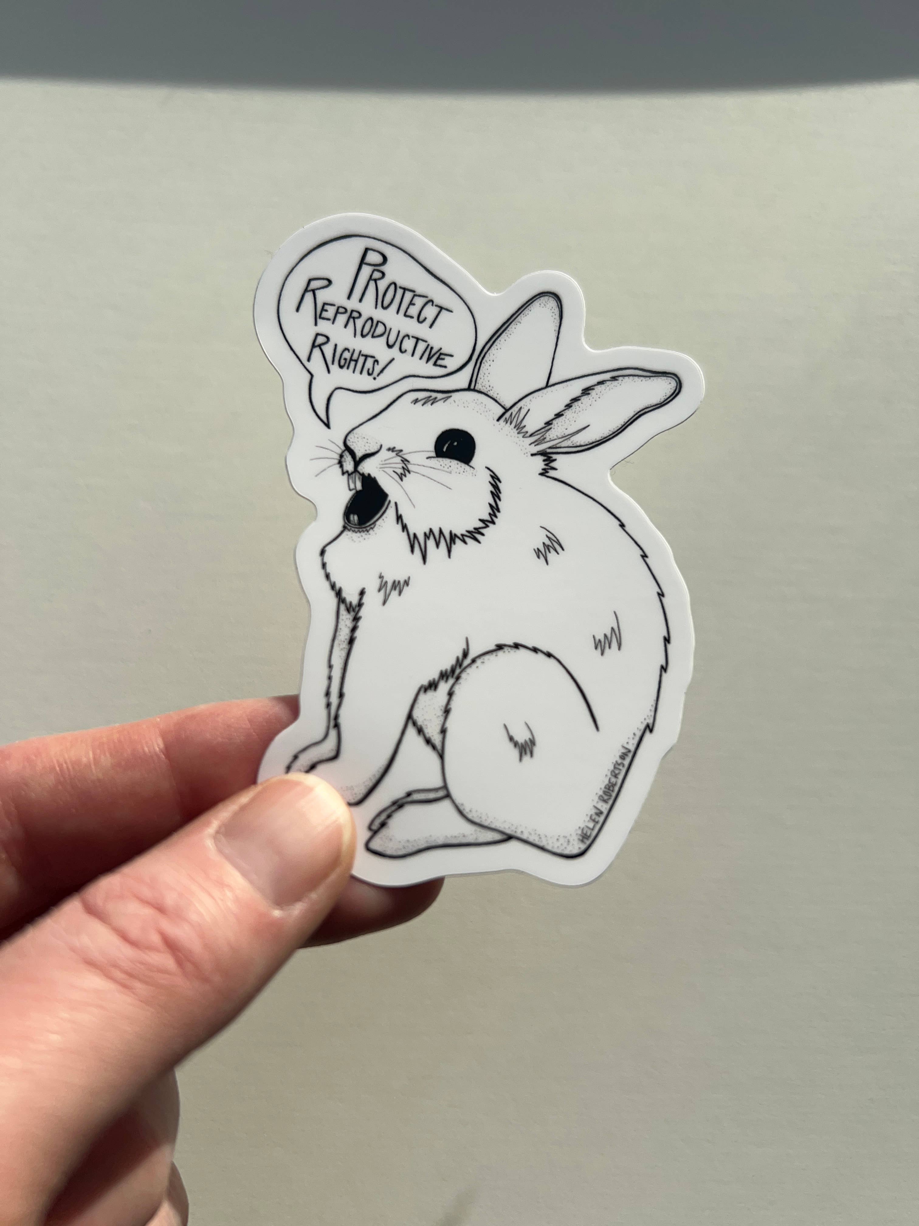 Seven Herons Studio - Wholesale Sticker - Reproductive Rights Rabbit2
