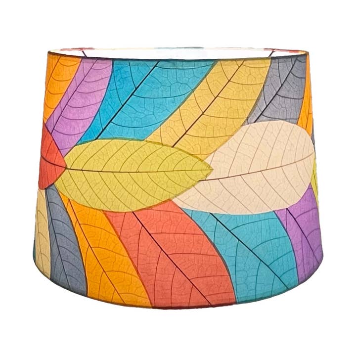 Eangee Home Design – wholesale Lampshade – 18 Inch Tapered Drum Shade Multi Color, Shade Real Leaves