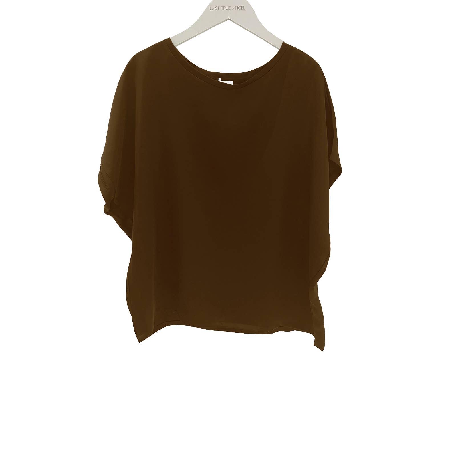 Last True Angel – wholesale Blus - Dam – Satintopp med boxig passform i Bitter Chocolate